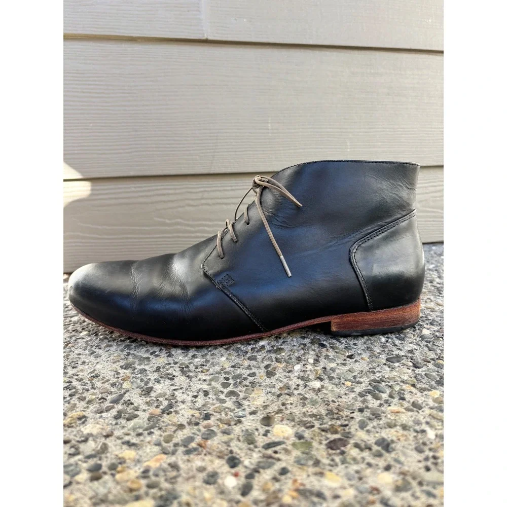 Nisolo Mens Everyday Black Leather Lace Up Ankle Boots Chukka Shoes Size 11.5